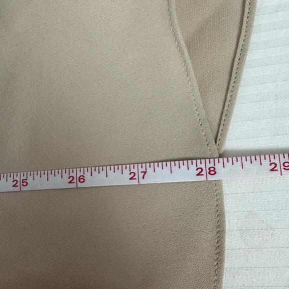 Theory Tan silk Mabrey classic shirred Collar keyhole neck bell cuff tunic - Picture 10 of 10